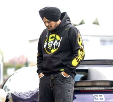 Moosedrilla Black All Over Printed Sidhu Edition Imported Hoodie