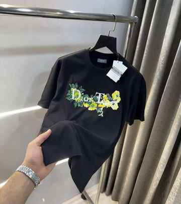 Christian Dio r Black Logo Print Imported Oversized T-Shirt