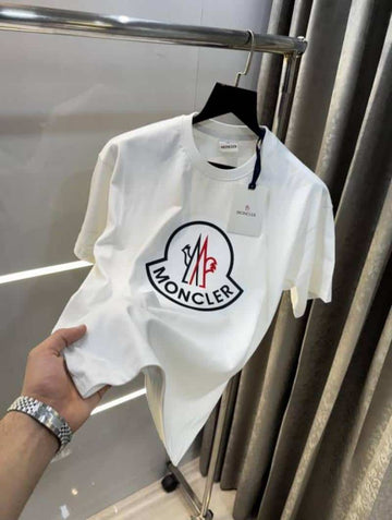 Moncle r White Logo Print Imported Oversized T-Shirt