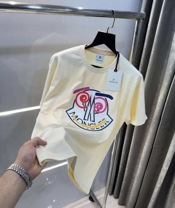 Moncle r Cream Logo Print Imported Oversized T-Shirt