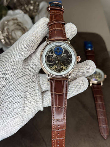 Patek Philippe Skeleton Brown Leather Strap Limited Edition Automatic Watch