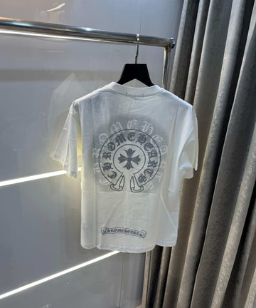 Chrome  Hearts White Printed Imported Oversized T-Shirt