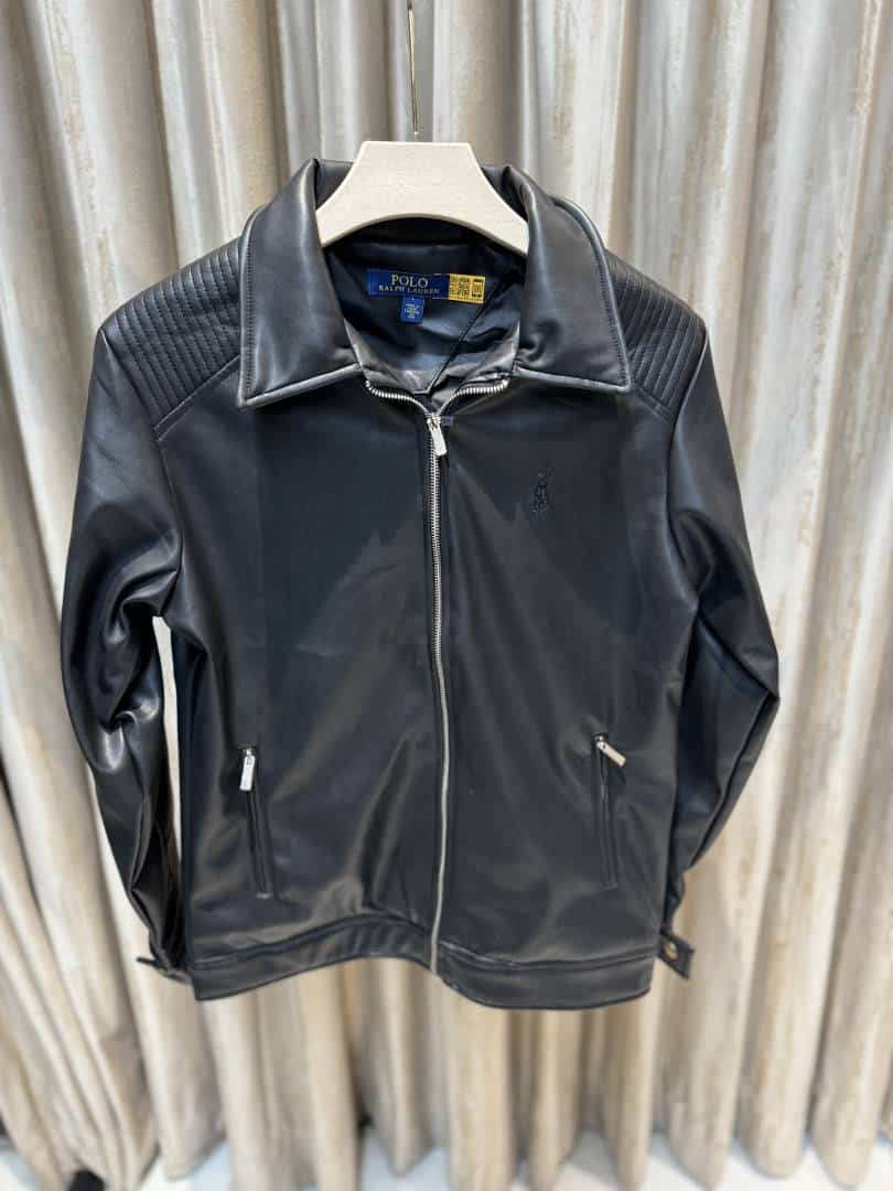 POLO RALPH LAURE_N BLACK LEATHER JACKET AVAILABLE IN ULTRA PREMIUM QUALITY