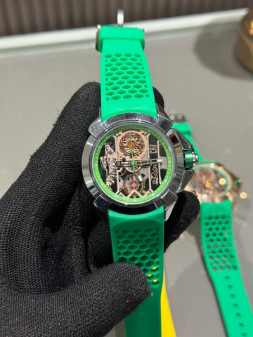 Jacob & Co. Silver Green CR7 Ronaldo Premium Quartz Watch