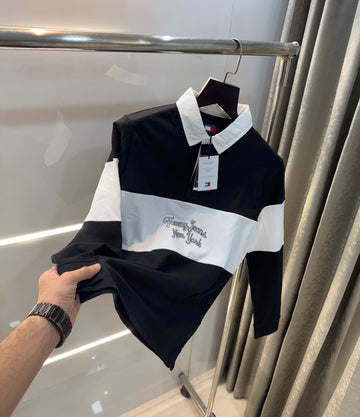 Tomm y Hilfiger Black Full Sleeve Polo T-Shirt