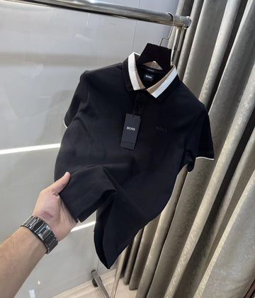 Hugo  BO...5S. Black Logo Work Premium Polo T-Shirt