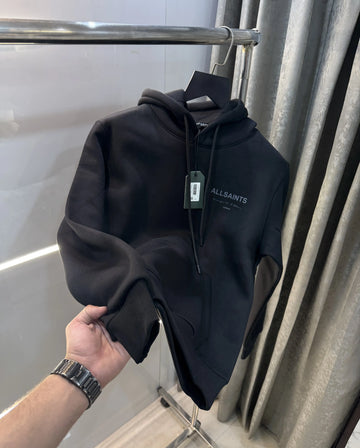 All Saints Black Back Print Imported Hoodie