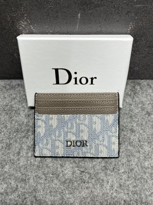 Dior_Grey_Oblique_Jacquard_Card_Holder_Case_Wallet_With_OG_Box