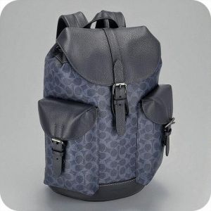 Coach_Warner_Backpack_Signature_Coated_Canvas_Leather_With_Dust_Cover_909_Black_Blue