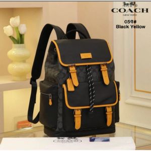 Coach_Unisex_Rivington_Backpack_Apricot_Black_Yellow_Sprint_Leather_With_Dust_Bag_059_Black_Yellow