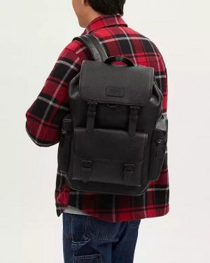 Coach_Unisex_Rivington_Backpack_Black_Sprint_Leather_With_Dust_Bag_059_Black