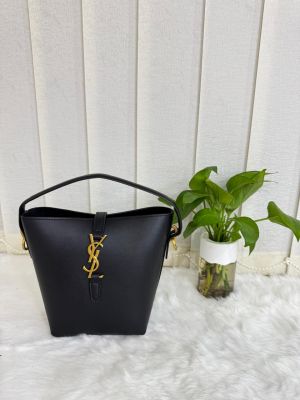 Ysl Saint Laurent Le 37 bucket Bag Black With OG Box Dust Cover & Carry Bag 8875-1 Black