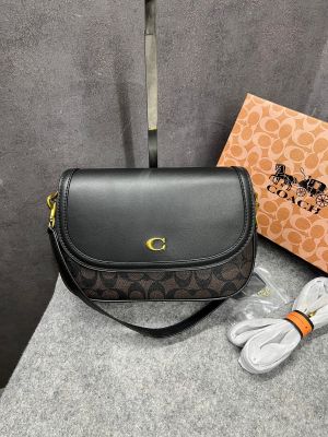 Coach_Crossbody_Bag_Signature_Canvas_Coach_Monogrammed_Flap_Bag_With_OG_Box_&_Dust_Cover_Carry_Bag_Coffee_Brown_C803