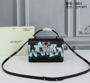 Off-White Leather Hand Held Black Graffity Jitney 1.4 Shoulder Bag (8853 Black Graffity) Sale