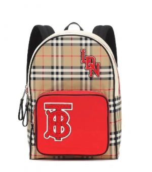 Burberry_Nylon_Check_TB_Logo_Rucksack_Unisex_Backpack_Rare_Plaid_With_Dust_Bag_B8890_Black_Sale