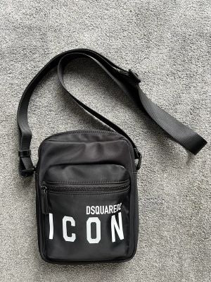 Dsquared2 Icon Print Crossbody Bag In D1113 Black With Dust Bag Sale