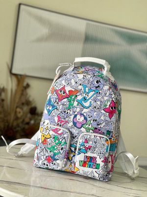 Louis_Vuitton_LV_M60206_Character_Premium_Unisex_Backpack_With_Dust_Cover_(White)