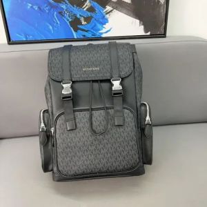 Michael_Kors_Outlet_Unisex_Black_Two-Tone_High_Quality_Leather_Backpack_With_Dust_Cover_379301_Black_Leather
