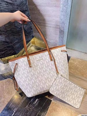 Michael_Kors_MK Voyager Tote Bag With Side Pocket & Dust Bag (Beige Brown 2003)