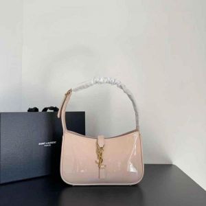 Ysl Saint Laurent Apricot Leather Shoulder Bag With OG Box & Dust Bag 903-2 Apricot