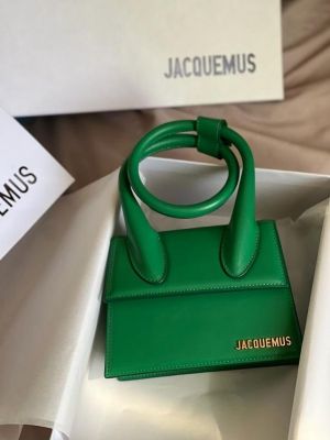 Jacquemus Le Chiquito Noeud Bag With OG Box Dust Bag & Extra Sling Belt (Green - 665)