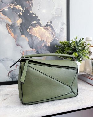 Loewe Puzzle Small Shoulder Bag With OG Box & Dust Bag (8627 D Army Green)