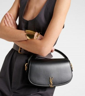 YSL Saint Laurent Voltaire Leather Shoulder Bag With OG Box & Dust Bag (Y168 Black)