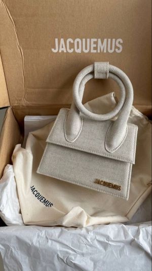 Jacquemus Le Chiquito Noeud Bag With OG Box Dust Bag & Extra Sling Belt (Stick Hemp - 665)