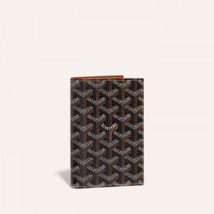 Goyard Grenelle Passport Holder Cover With OG Box & Dust Bag (804 Black & Tan)