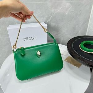 Bvlgari Serpenti Forever Clutch Green With OG Box & Dust Bag 837 Green