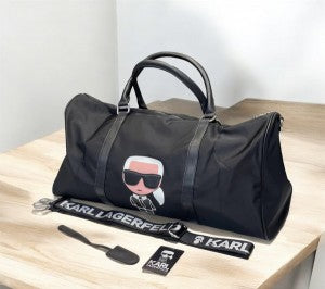 Karl Lagerfeld Duffle Gym Bag With Dust Bag K524 Black