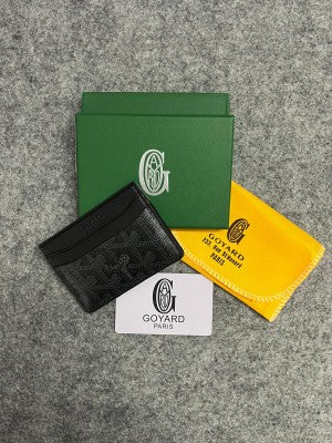 Goyard Saint-Sulpice Card Holder Wallet With Dust & OG Box Black 9636