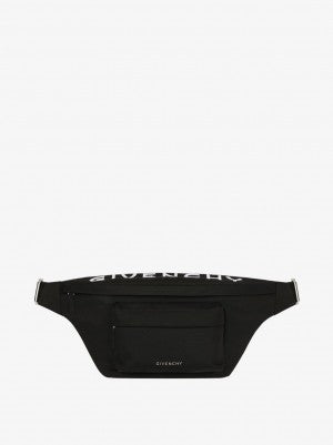 Givenchy Waist Nylon Pouch Track Belt Bag Signature With Dust Bag (G7172 Black)
