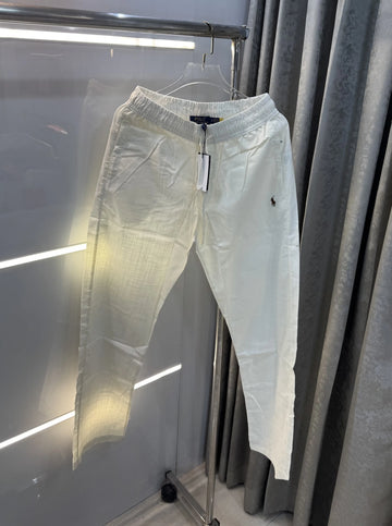 Ralph Lauren White Premium Linen Trouser