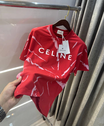 Celine Red Printed Imported Oversized T-shirt