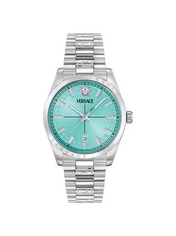 Versace Light Blue Round Dail Analog Watch