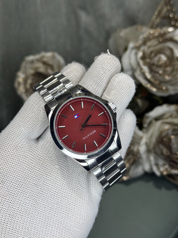 Tommy Hilfige r Bruce Silver Red Premium Quartz Watch
