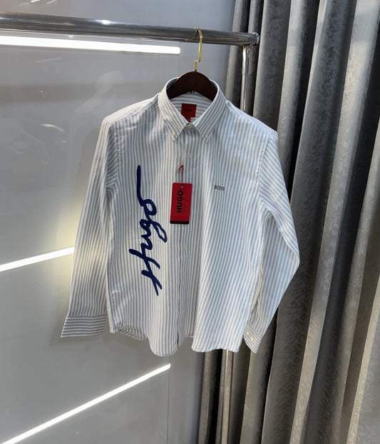Hugo Boss Grey Logo Work Premium Shirt