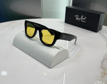 RayBan Black Yellow Puffer Premium Shades 940