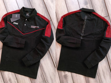 Hugo  Boss Black Logo Work Premium Full Sleeve Polo T-Shirt