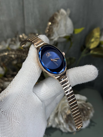 Calvin Klei n Oval Copper Blue Premium Watch