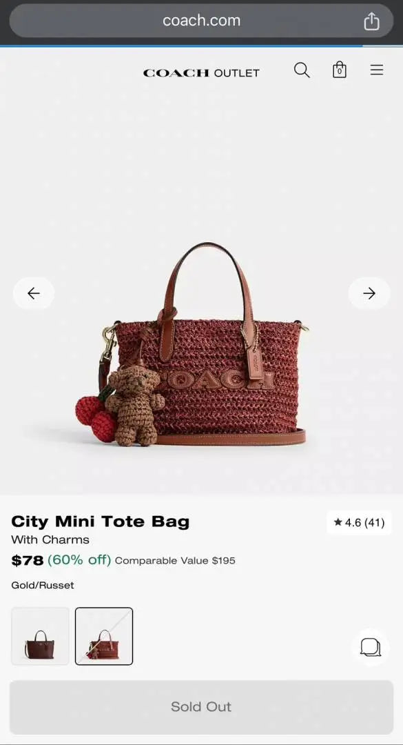 Coacch City Mini Tote Bag With Gingham Print Premium Quality