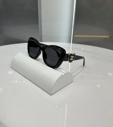 Chane l Heart Gold Black Premium Shades 5517 