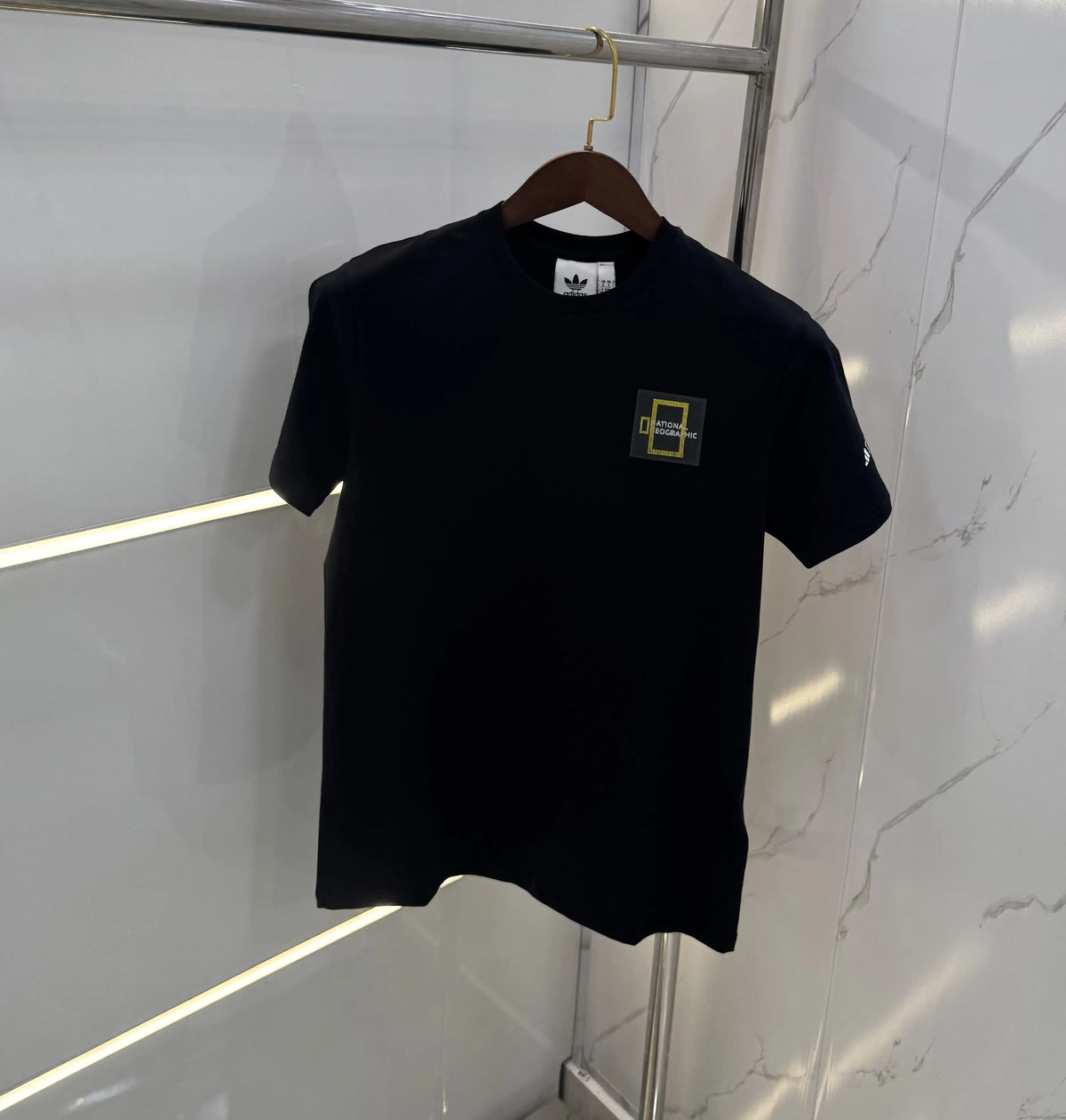 Adidas Balck   Logo Print Imported  T-Shirt