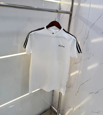 Adidas White  Logo Print Imported  T-Shirt