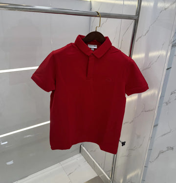 Lacost e Red Embroidery Logo Premium Polo T-Shirt