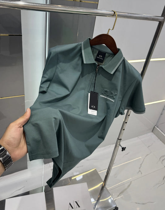 Arman i Exchange Green Embossed Logo Premium Polo T-shirt With Box