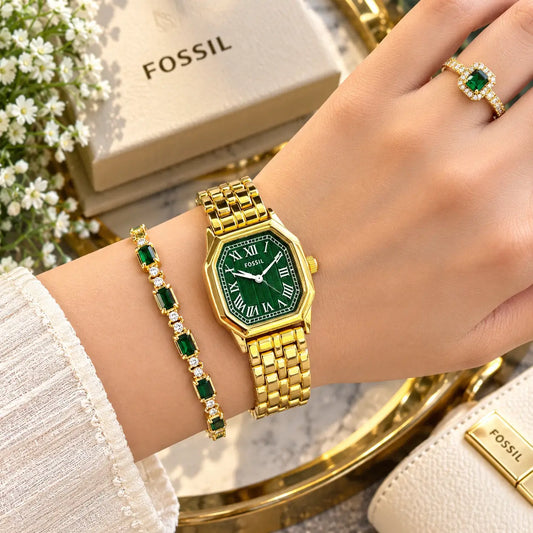 FOSSIL_LADIES_GOLD_GREEN