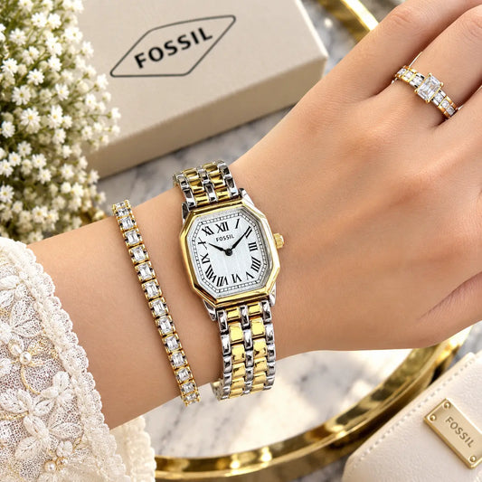 FOSSIL_LADIES_GOLD-TT_WHITE