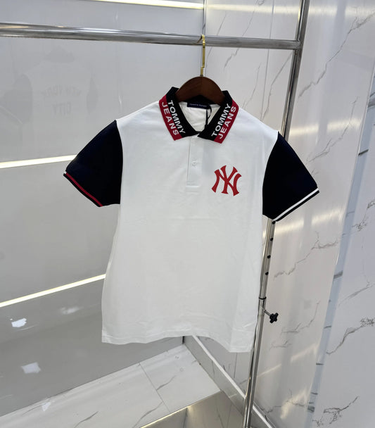 Tommy Hilfige r White Logo Work  Premium Polo T-Shirt